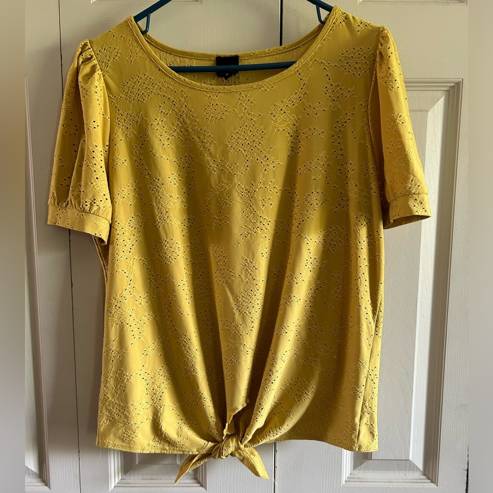 W5 Mustard Eyelet Women's Blouse